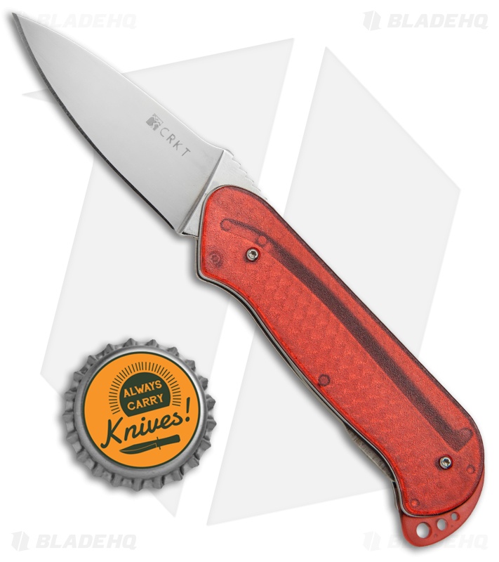 CRKT Rollock Pocket Knife Red Translucent (2.25