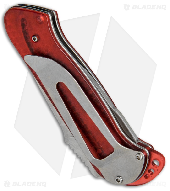 CRKT Rollock Pocket Knife Red Translucent (2.25" Polish) 5202R