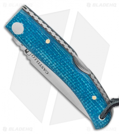 Castillo Navaja Lock Back Knife Coastal Blue Micarta (3" Satin)