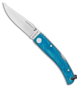 Castillo Navaja Lock Back Knife Coastal Blue Micarta (3" Satin)