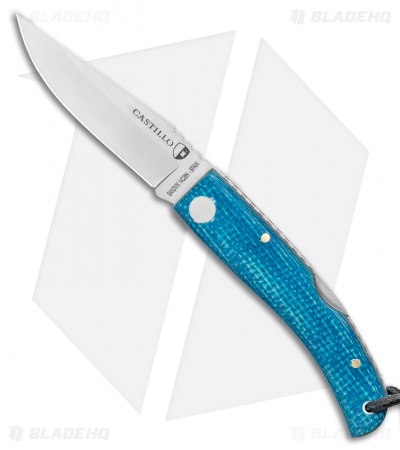 Castillo Navaja Lock Back Knife Coastal Blue Micarta (3" Satin)