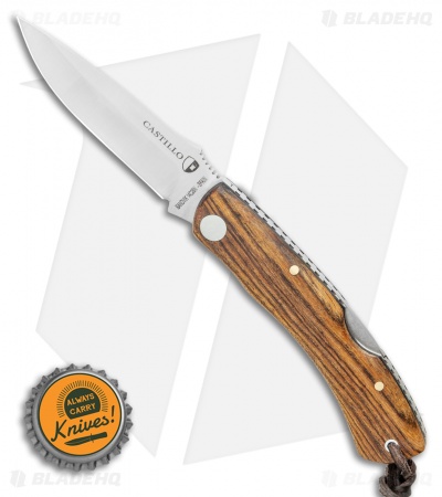 Castillo Torre Lockback Folding Knife Bocote Wood (3" Satin)