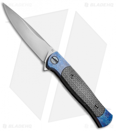 Cheburkov Paik Frame Lock Knife LS Carbon Fiber (4.25" Damasteel) 4/16