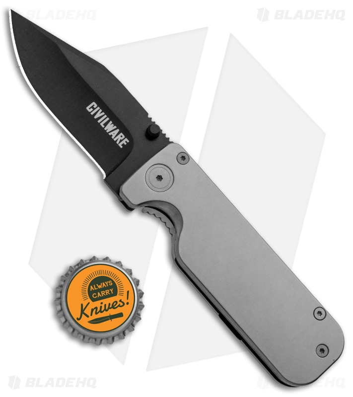 Civilware Clipper Frame Lock Knife Titanium (2.8" Black PVD)