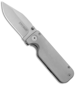 Civilware Clipper Frame Lock Knife Titanium (3" Satin)