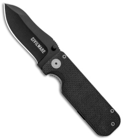 Civilware Striker Frame Lock Knife Black G-10 (2.8" Black PVD) 