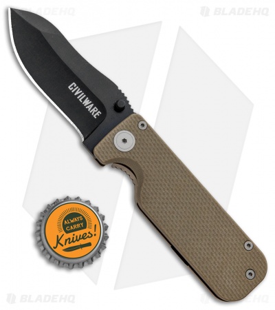 Civilware Striker Frame Lock Knife Bronze G-10 (2.8" Black PVD) 
