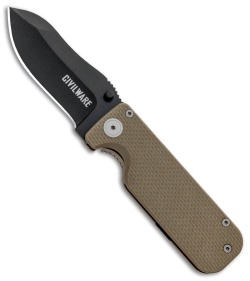 Civilware Striker Frame Lock Knife Bronze G-10 (2.8" Black PVD) 