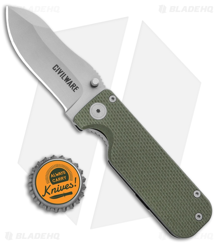 Civilware Striker Frame Lock Knife Green G-10 (2.8" Bead Blast) 