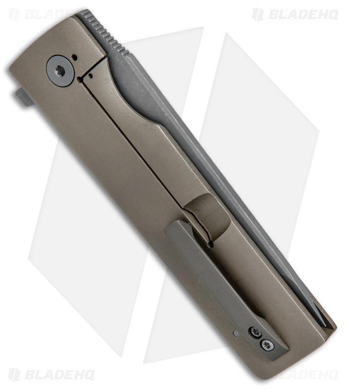 Clark Blades Grunt Custom Frame Lock Knife Bronze Ti (3.8" Satin