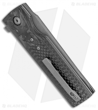 Clark Blades Grunt Custom Frame Lock Knife Carbon Fiber (3.8" Black Stonewash)