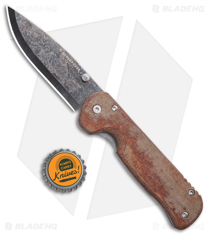 Condor Krakatoa Frame Lock Knife Desert Tan Micarta (3.5" Natural)