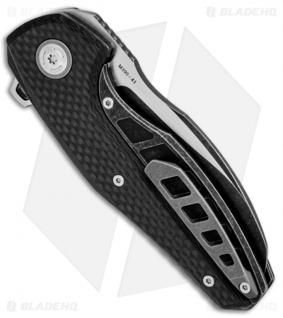 Custom Knife Factory Aich Frame Lock Knife Carbon Fiber/Ti (3.1" Black SW)