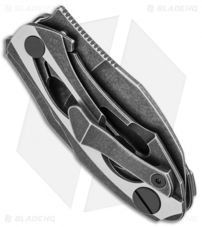 Custom Knife Factory  Decepticon-4 Flipper Knife Two-Tone Ti (3" Black SW)