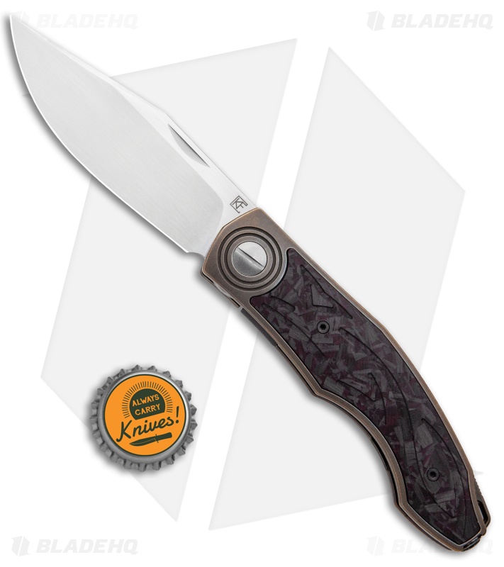 Custom Knife Factory Makosha Frame Lock Knife PIZD Carbon Fiber (3.75" Satin)