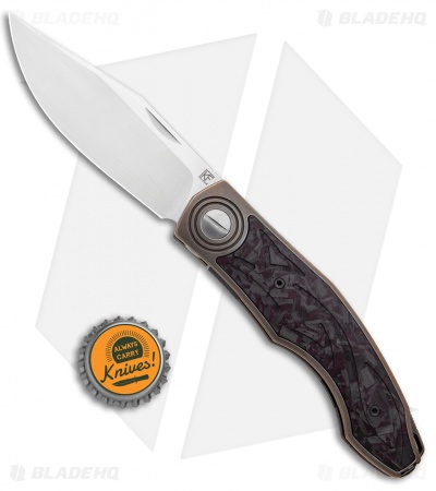 Custom Knife Factory Makosha Frame Lock Knife PIZD Carbon Fiber (3.75" Satin)