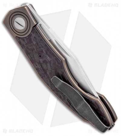 Custom Knife Factory Makosha Frame Lock Knife PIZD Carbon Fiber (3.75" Satin)