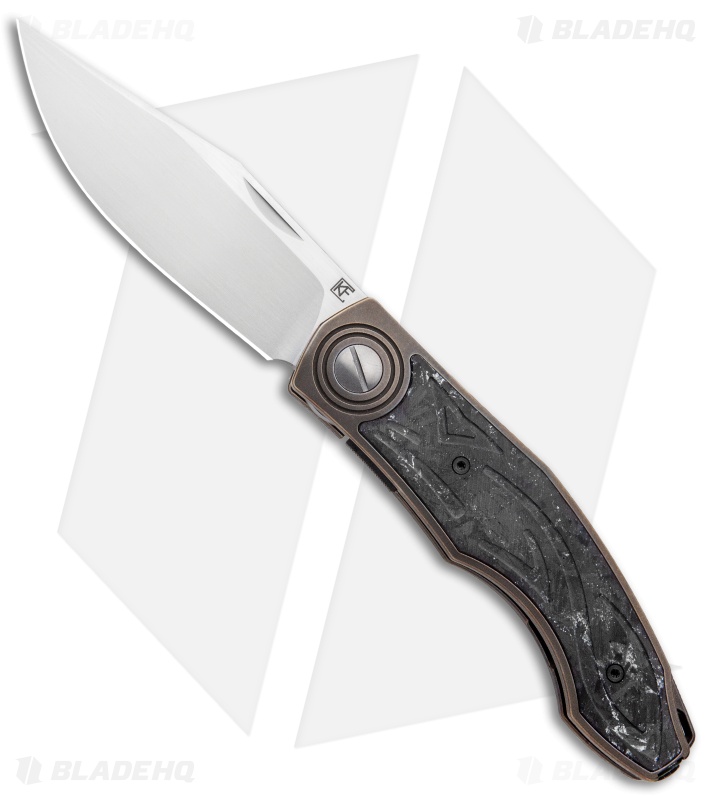 Custom Knife Factory Makosha Frame Lock Knife PIZD CF Speckle (3.75" Satin)