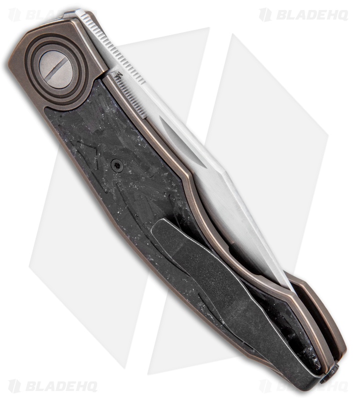 Custom Knife Factory Makosha Frame Lock Knife PIZD CF Speckle (3.75" Satin)