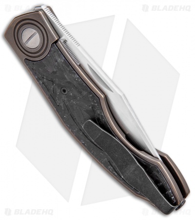 Custom Knife Factory Makosha Frame Lock Knife PIZD CF Speckle (3.75" Satin)