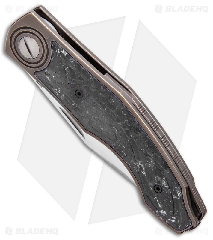Custom Knife Factory Makosha Frame Lock Knife PIZD CF Speckle (3.75" Satin)