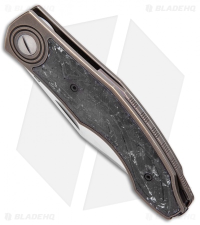 Custom Knife Factory Makosha Frame Lock Knife PIZD CF Speckle (3.75" Satin)
