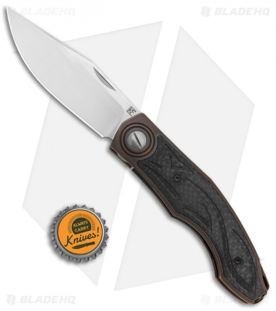 Custom Knife Factory Makosha Frame Lock Knife CF/Ti (3.75" Satin)