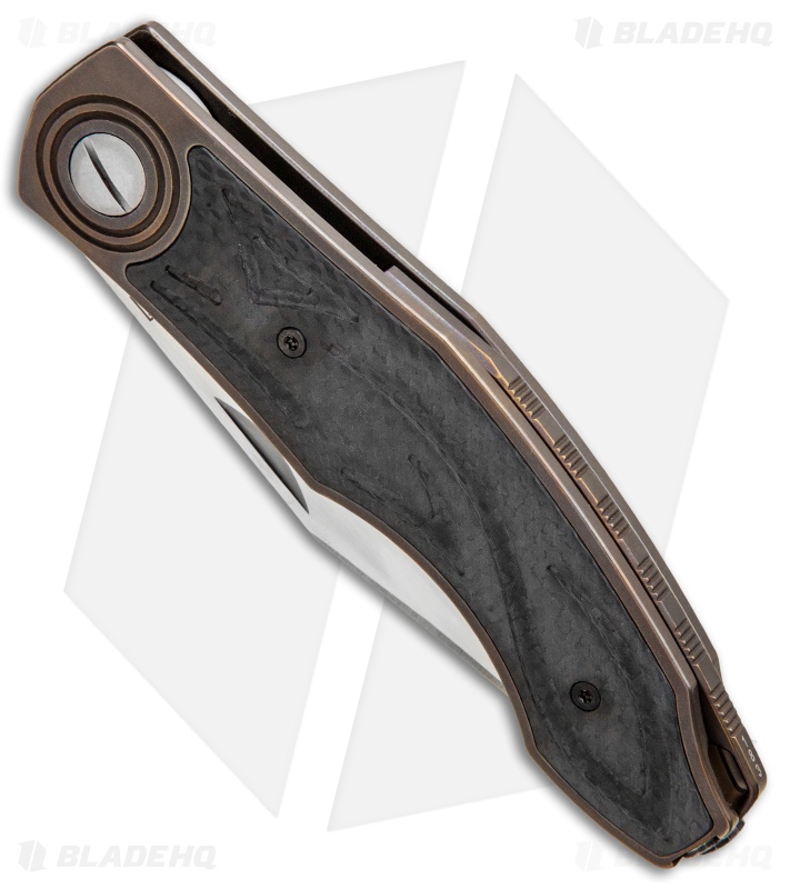 Custom Knife Factory Makosha Frame Lock Knife CF/Ti (3.75" Satin)