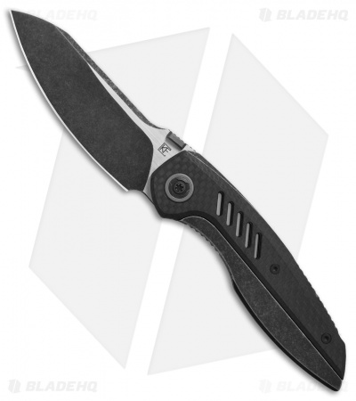 Custom Knife Factory Ossom Frame Lock Knife Carbon Fiber/Ti (3.3" Black SW)