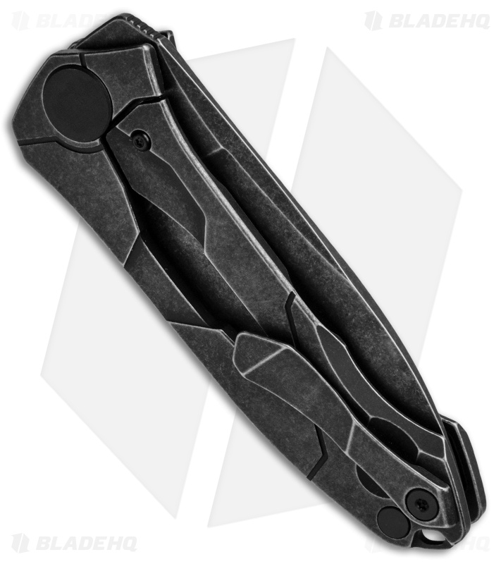 Custom Knife Factory Ratata Frame Lock Flipper Knife Black (3.5" Black SW)