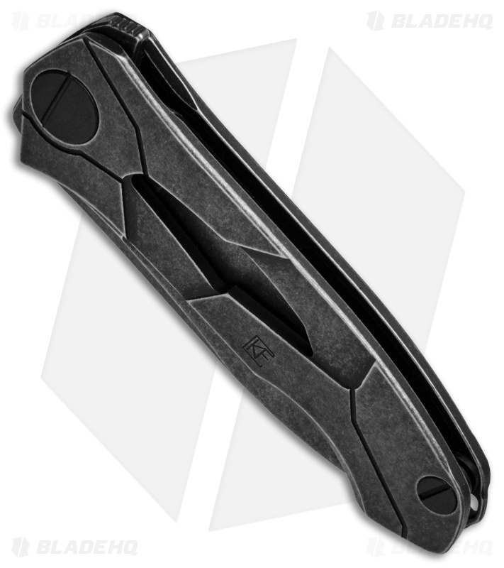 Custom Knife Factory Ratata Frame Lock Flipper Knife Black (3.5" Black SW)