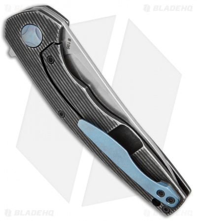 Custom Knife Factory S.S.E. Frame Lock Knife Black Titanium (3.75" Stonewash)