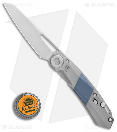 Custom Knife Factory Snecx Terra Liner Lock Knife Blue Ti (3.5" Satin)