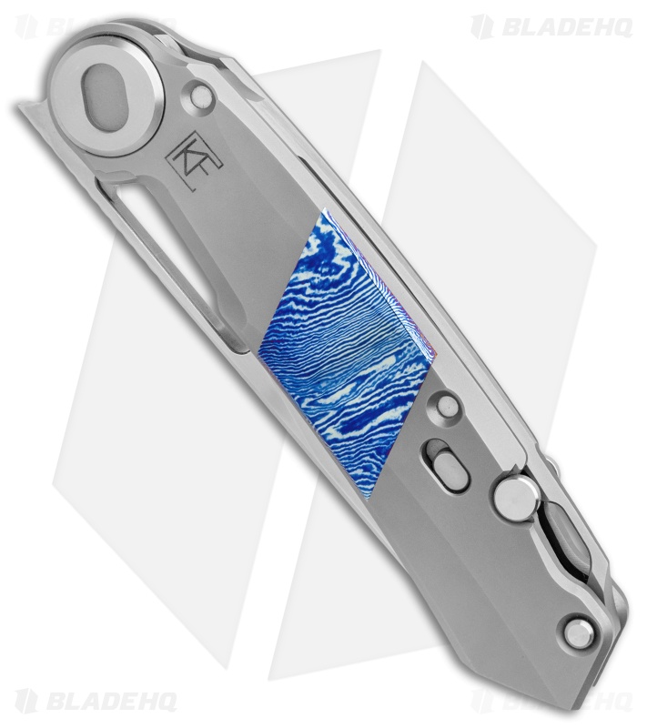 Custom Knife Factory Snecx Terra Liner Lock Knife Blue Timascus (3.5" Satin)