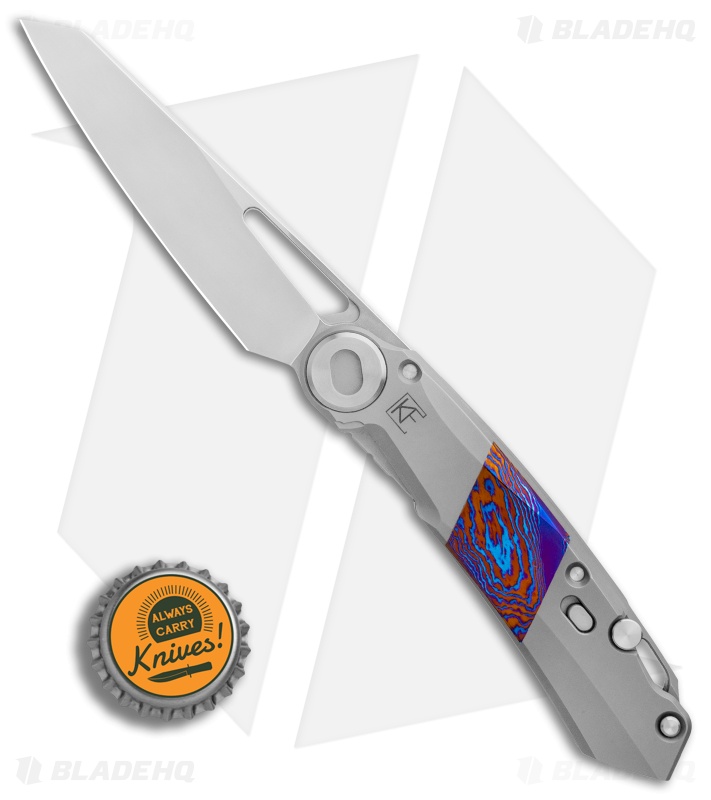 Custom Knife Factory Snecx Terra | Liner Lock Knife | Purple Timascus