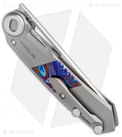 Custom Knife Factory Snecx Terra Liner Lock Knife Purple Timascus (3.5" Satin)