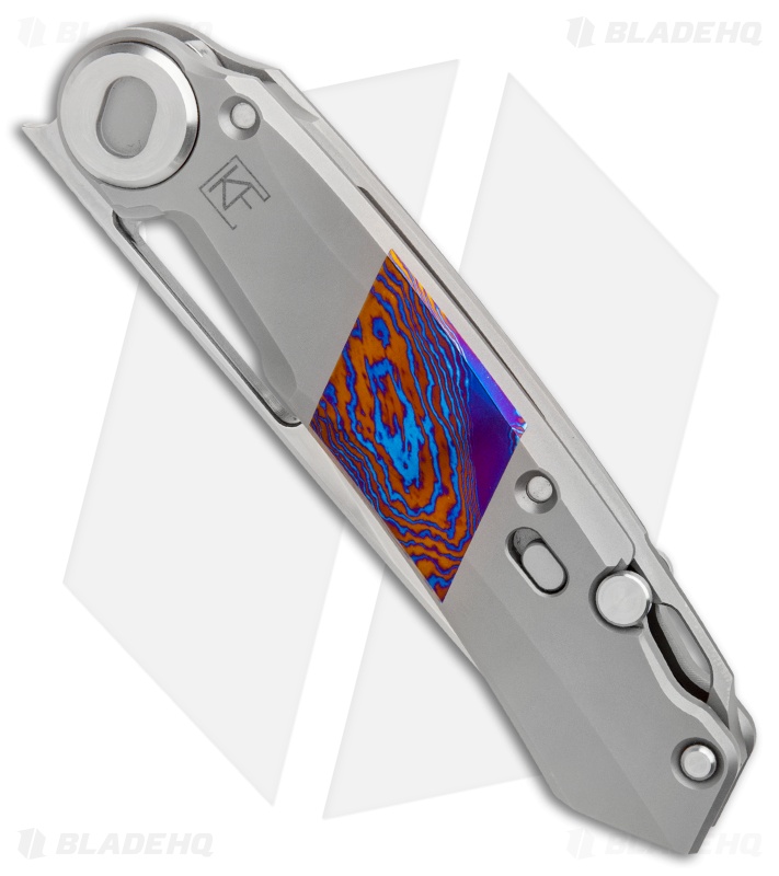 Custom Knife Factory Snecx Terra | Liner Lock Knife | Purple Timascus