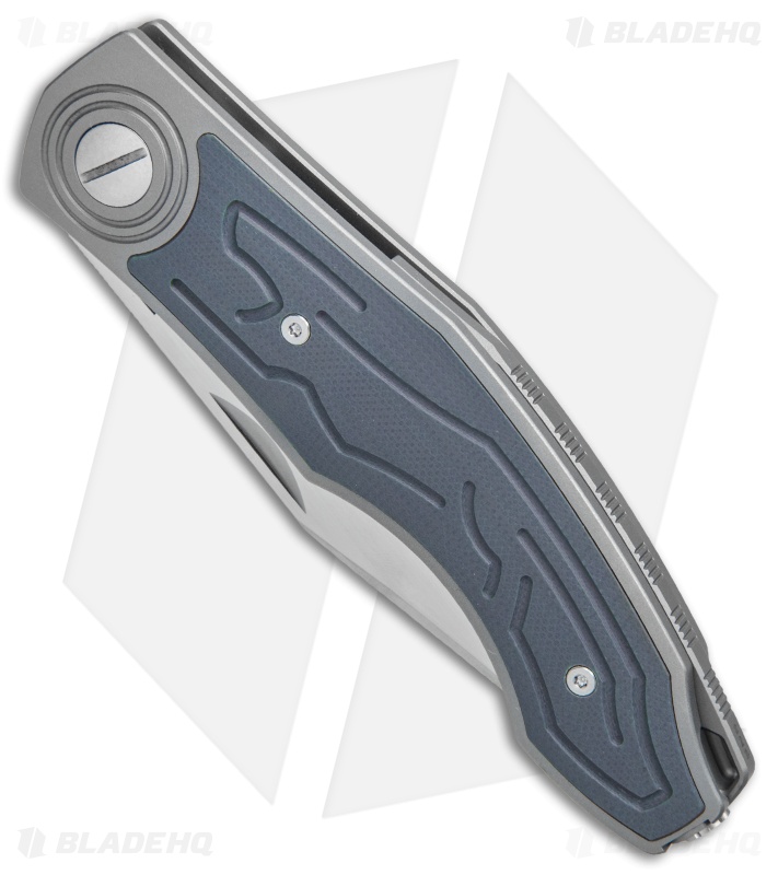 Custom Knife Factory Veksha Liner Lock Knife Blue G-10/Ti (3.75" Satin)