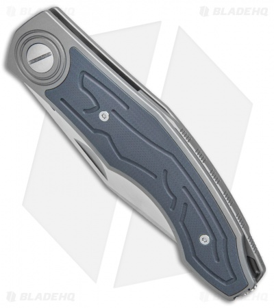 Custom Knife Factory Veksha Liner Lock Knife Blue G-10/Ti (3.75" Satin)