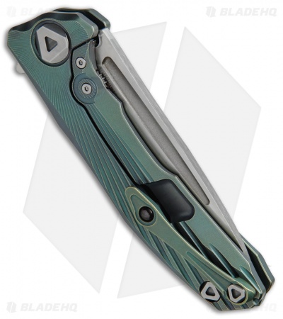 Venom: New Concept Frame Lock Knife Green Ti (3.8" Satin)