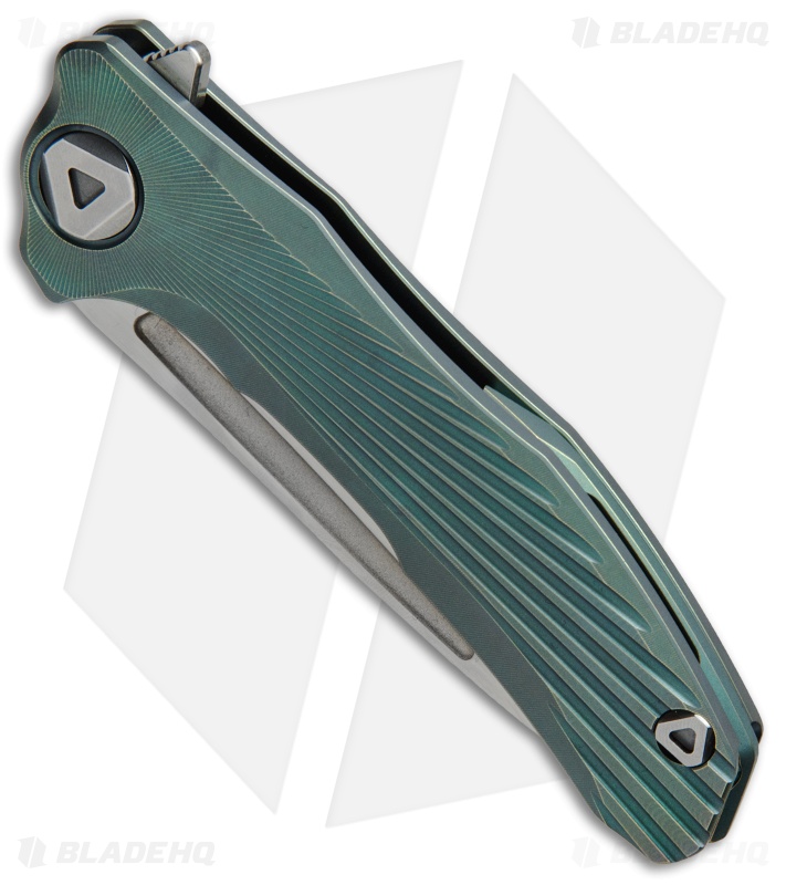 Venom: New Concept Frame Lock Knife Green Ti (3.8" Satin)
