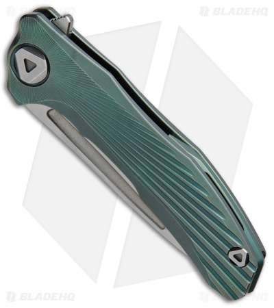 Venom: New Concept Frame Lock Knife Green Ti (3.8" Satin)
