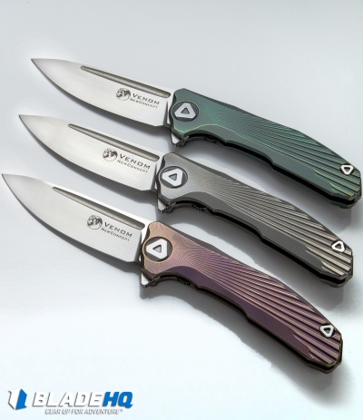 Venom: New Concept Frame Lock Knife Gray Ti (3.8" Satin)