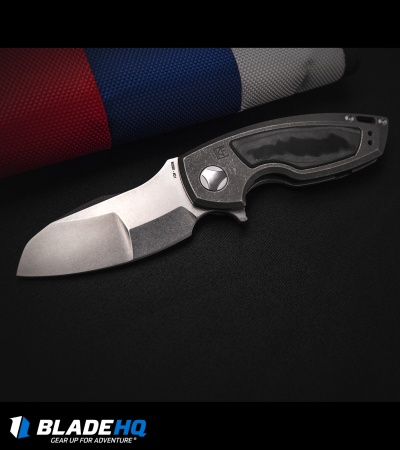 Custom Knife Factory Peace Duke Frame Lock Knife Ti/CF (3" Stonewash)