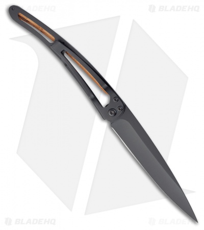 Deejo 37g Black Ultra-Light Frame Lock Knife Juniper (3.75