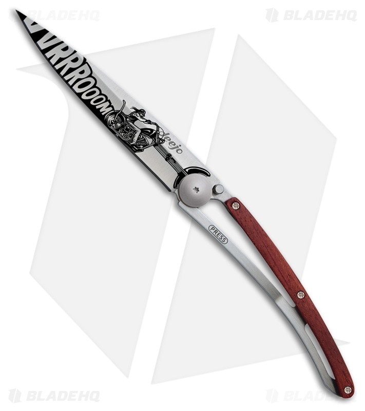 Deejo 37g Biker Ultra-Light Frame Lock Knife (3.75" Black)