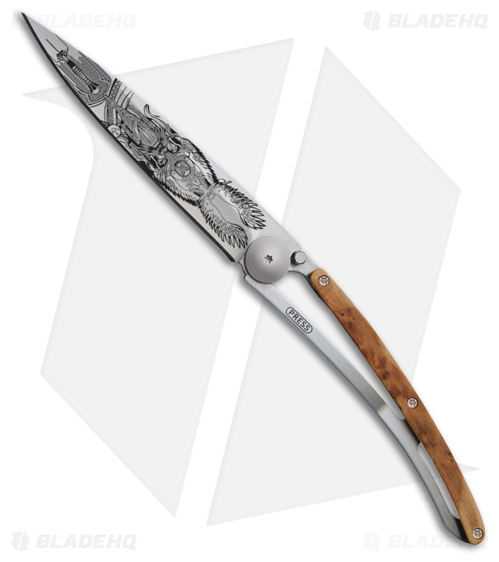 Deejo 37g Fantasy Odin Ultra-Light Frame Lock Knife Juniper (3.75 Gray)