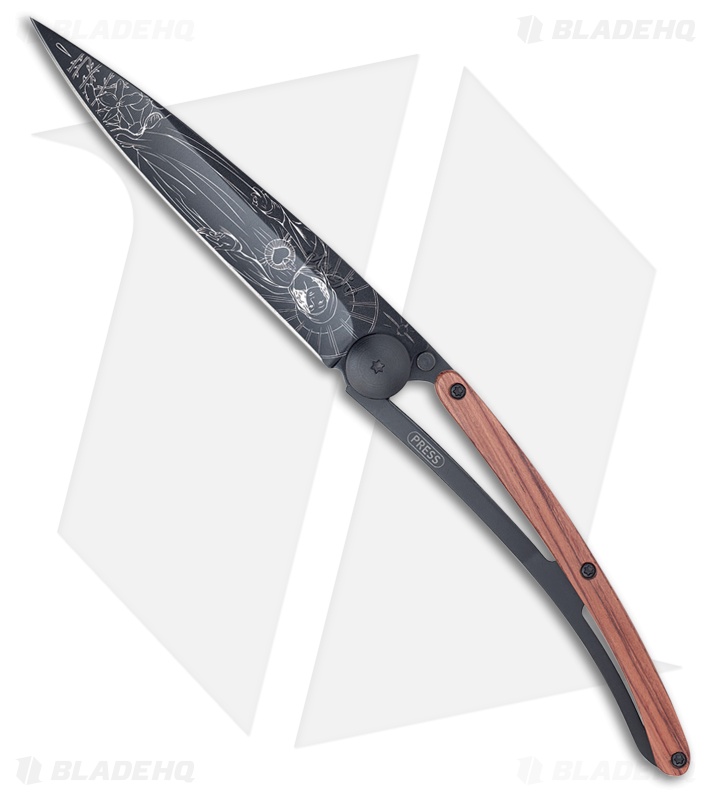 Deejo 37g Madonna Tattoo Ultra-Light Frame Lock Knife Rosewood