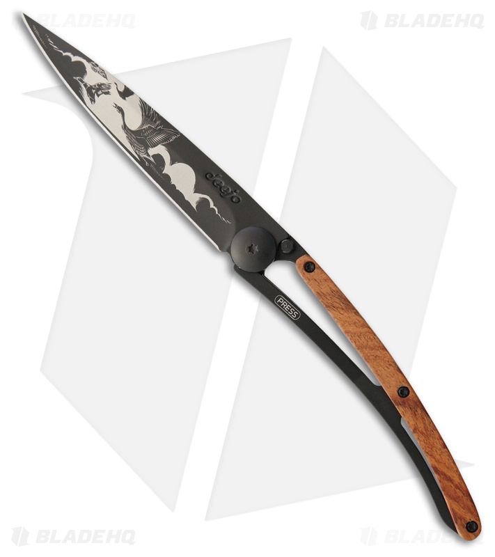 Deejo "The Flight" Tattoo 37g Ultra-Light Knife Rosewood (3.75" Black)