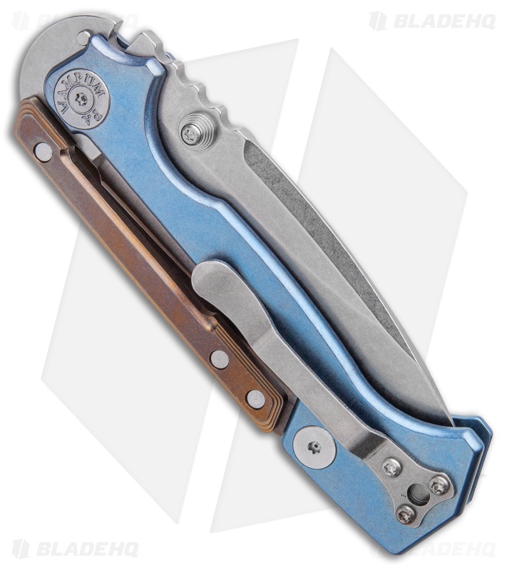 Demko Knives AD15MG Scorpion Lock Knife Full Ti Blue/Gold Ano (3.75
